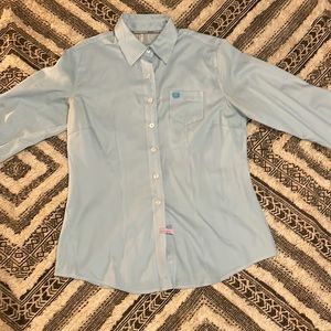 Cinch Light Blue PinStriped Long Sleeve Button Up